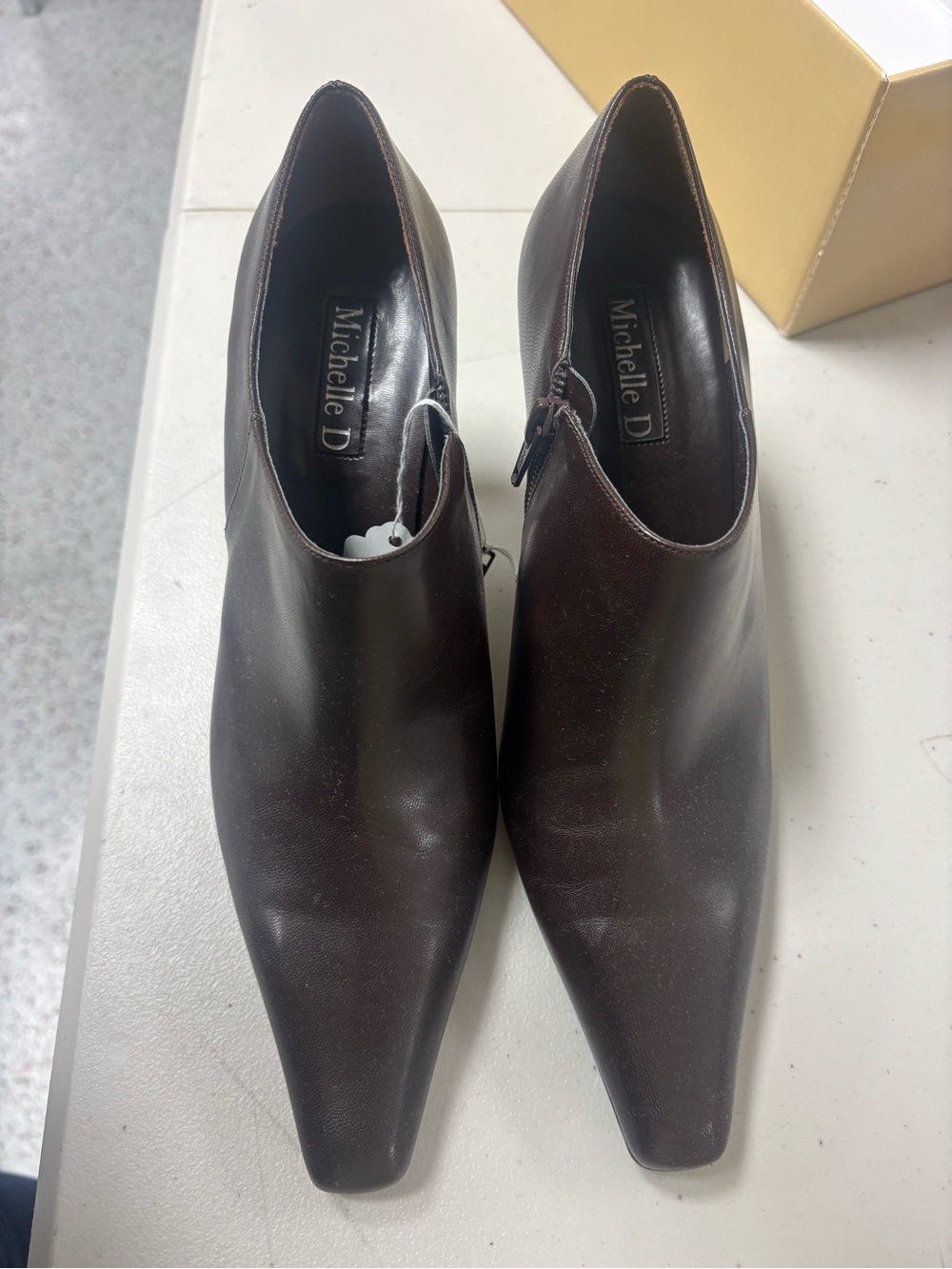 Michelle D. Shoe Box in Beige and Brown